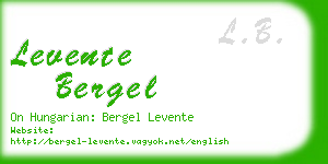 levente bergel business card